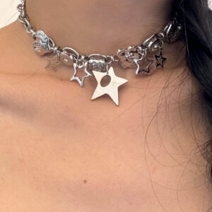 Y2K Metal Hollow Star Layered Necklace