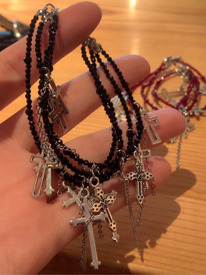 Cross Tassel Crystal Beaded Bracelet Cross Tassel Crystal Beaded Bracelet - Image 6