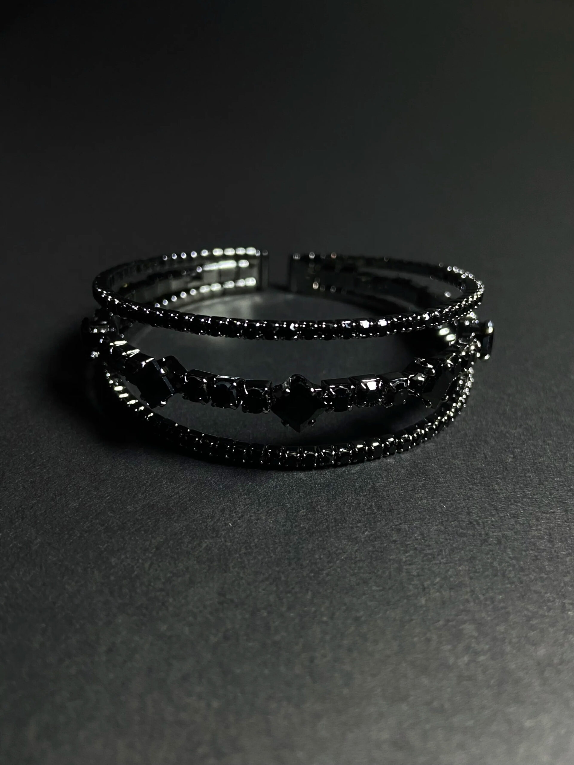 Triple-layer Black Diamond Bracelet