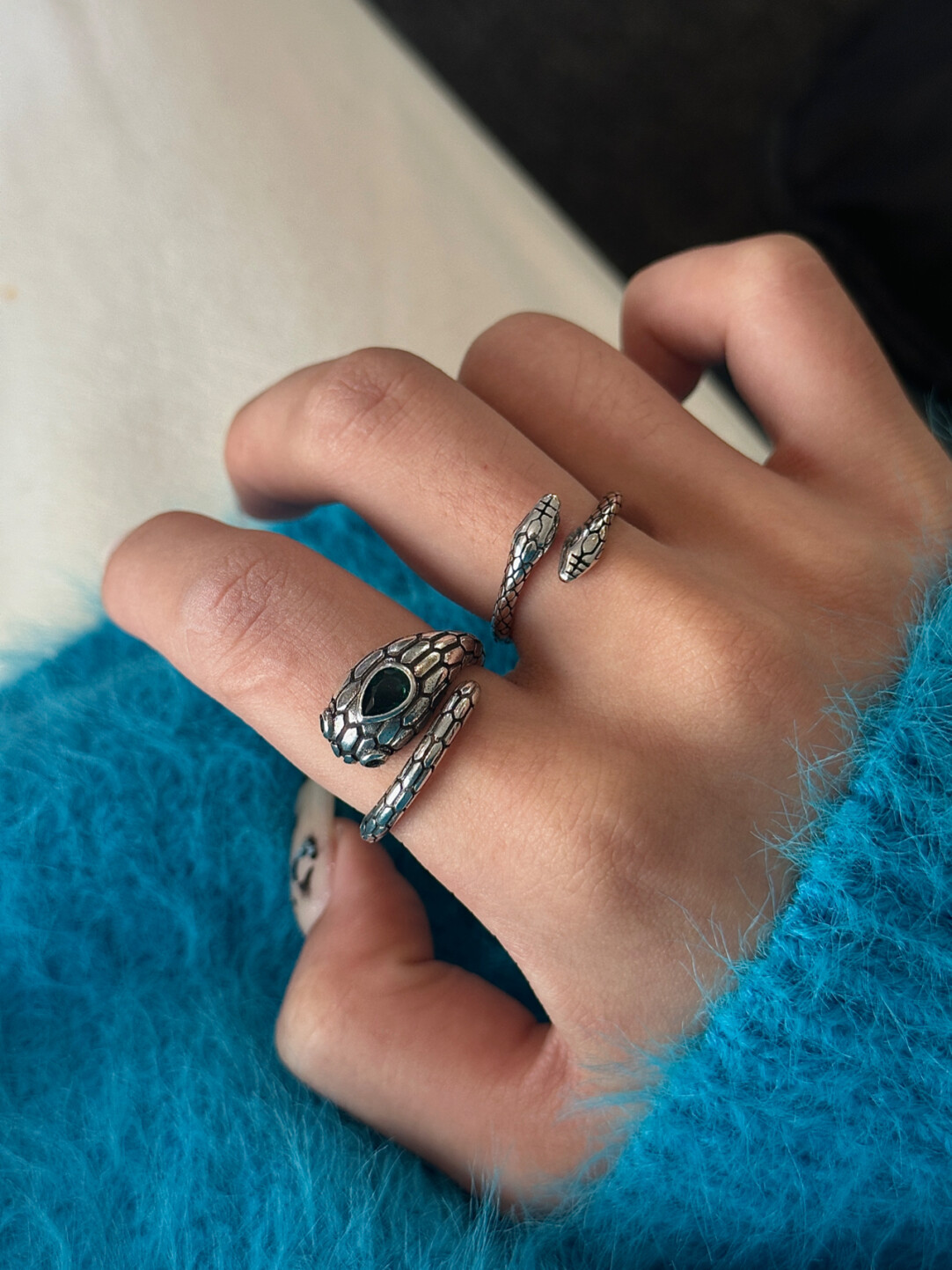 Green Snake Eye Antique Ring Green Snake Eye Antique Ring