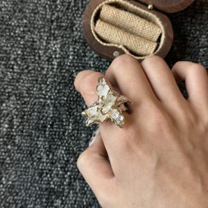 Vintage Iris Bloom Statement Ring