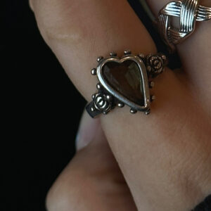 Smoky Heart Gem Ring