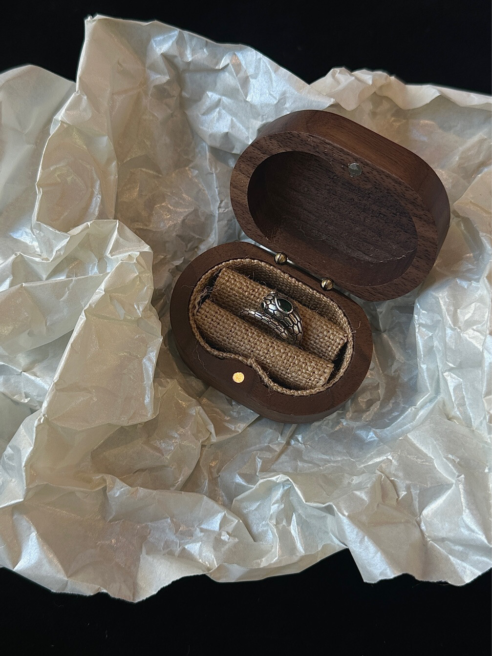 Green Snake Eye Antique Ring Green Snake Eye Antique Ring