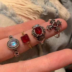 Stacked zircon vintage rings