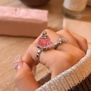 Vintage Pink Crystal Cake Pudding Rings Vintage Pink Crystal Cake Pudding Rings